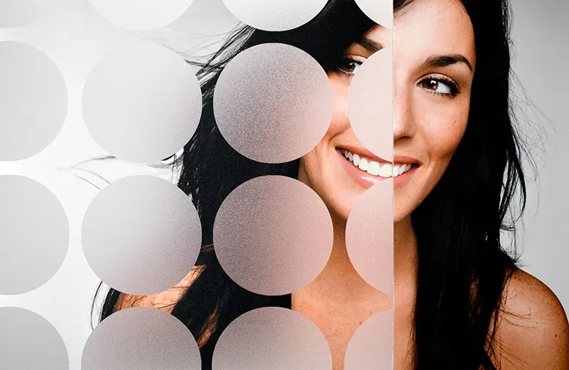 Big Dot — Geometric decorative window film for Calgary glass