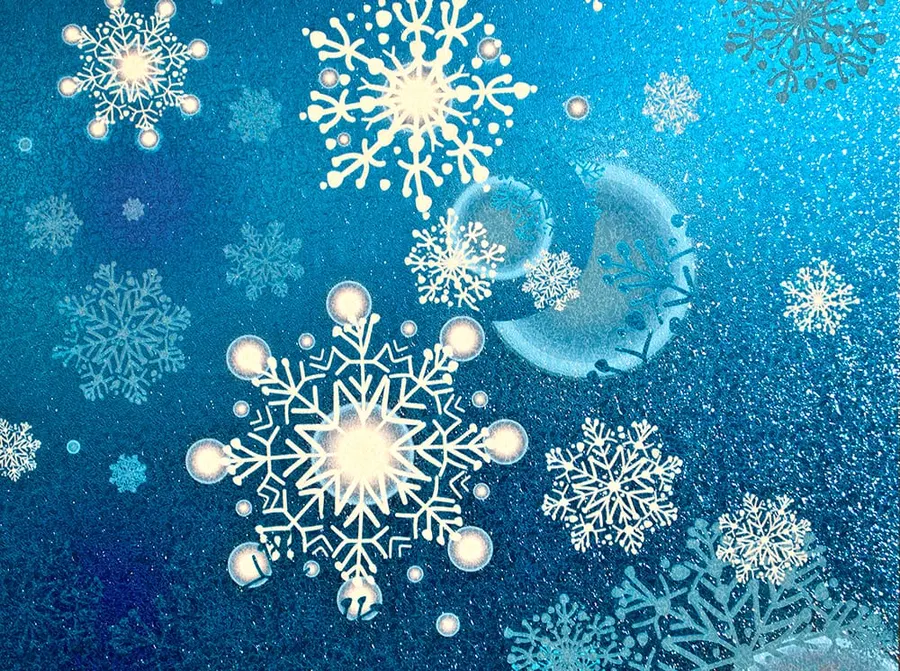 Blue White Snowflakes — Pictorial & scenes decorative window film for Calgary glass
