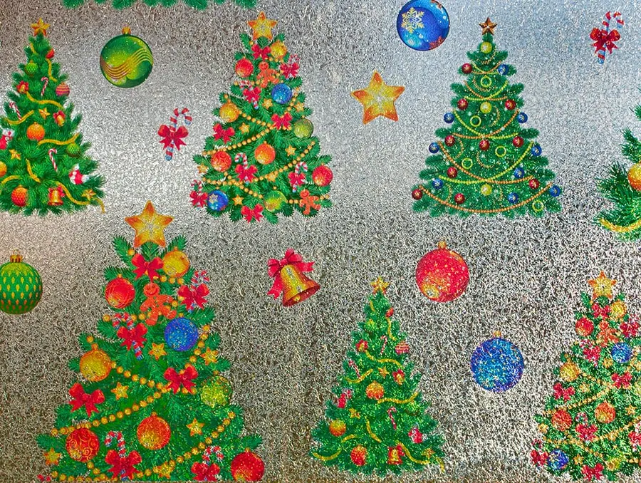 Christmas Trees — Pictorial & scenes decorative window film for Calgary glass