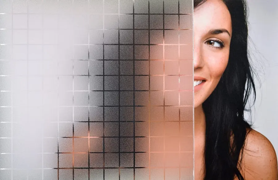 Clear Frosted Squares — Frosted patterns decorative window film for Calgary glass