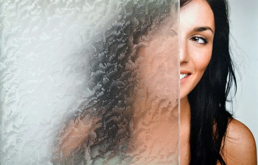 Clear Ripple Glass Static Cling — Ice glass decorative window film for Calgary glass