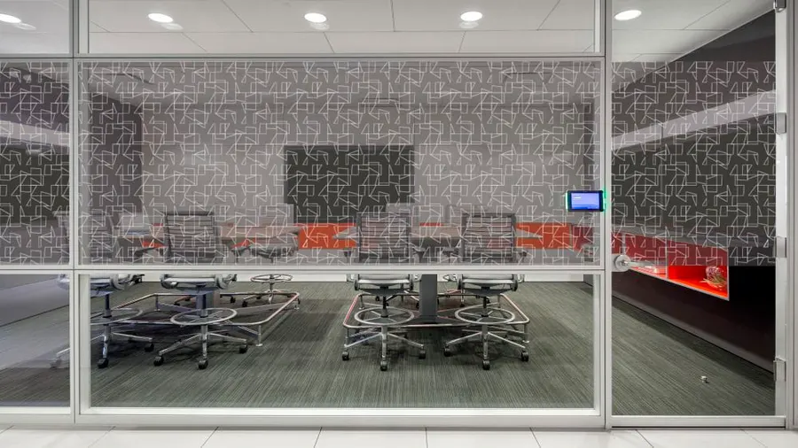 Draft by Designtex — Diamonds decorative window film for Calgary glass