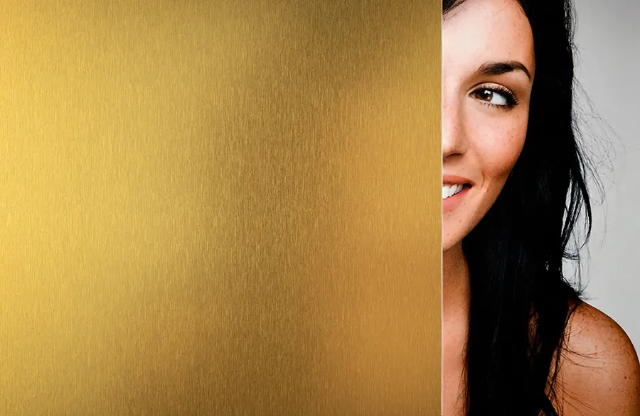 Gold Brushed — Organic decorative window film for Calgary glass