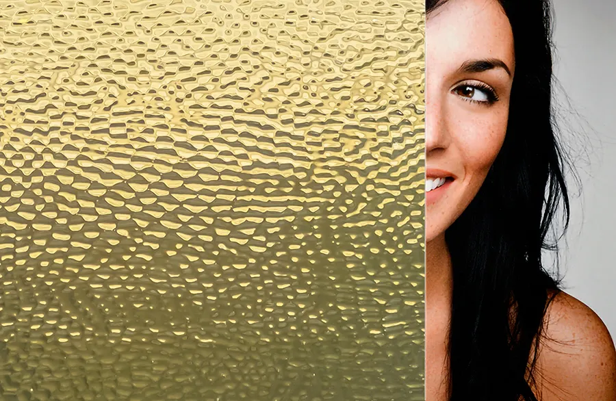 Gold Hammered — Frosted patterns decorative window film for Calgary glass