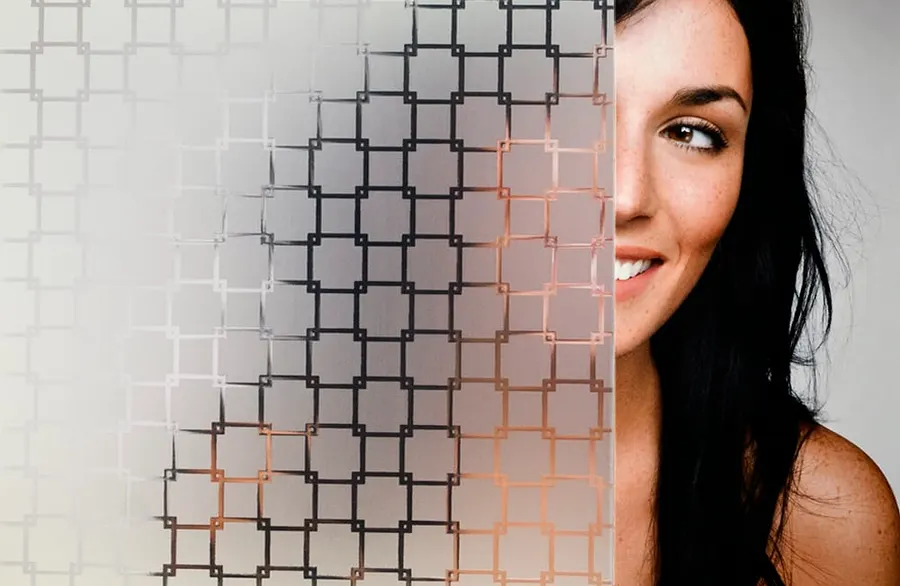 Gridlock — Geometric decorative window film for Calgary glass