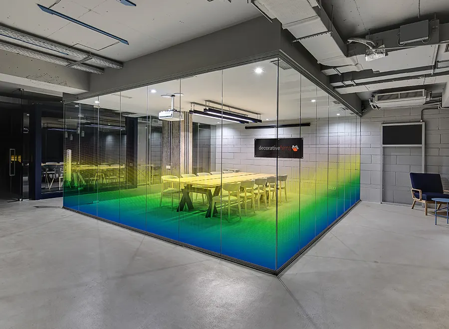 Halftone - Soda Pop — Gradients & fades decorative window film for Calgary glass