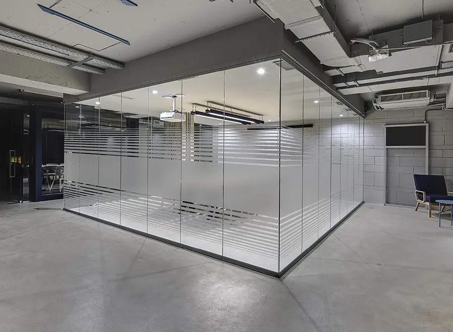 Isoline Dual Frost Gradient — Gradients & fades decorative window film for Calgary glass
