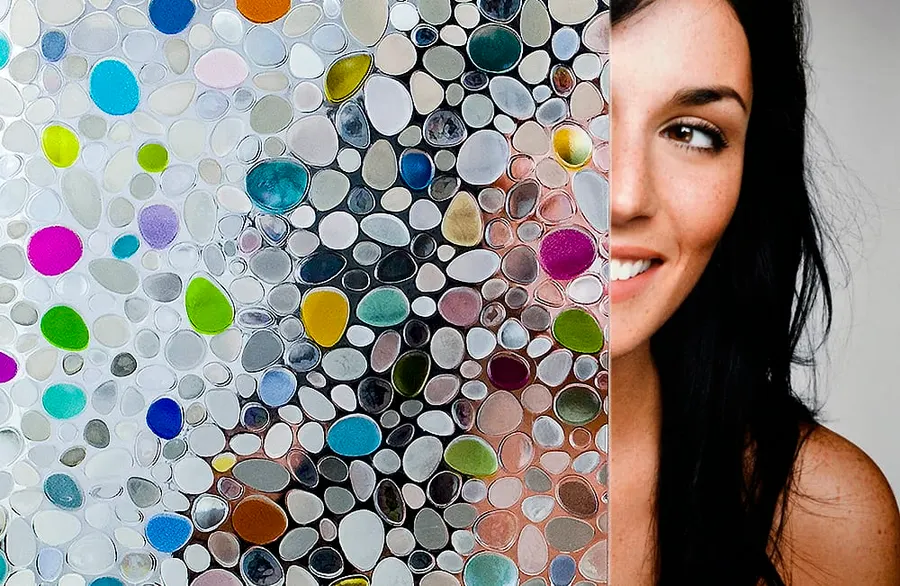 Jewels Static Cling — Organic decorative window film for Calgary glass