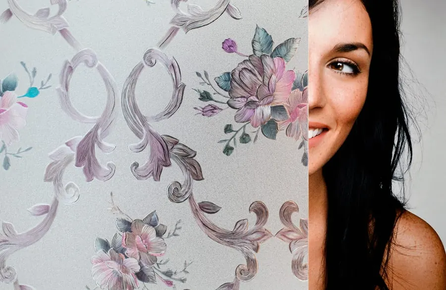 Pink Gardenia — Nature decorative window film for Calgary glass