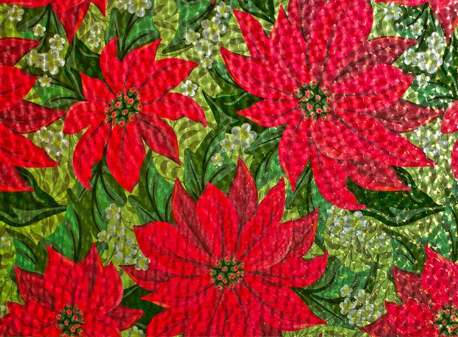 Poinsettias — Pictorial & scenes decorative window film for Calgary glass