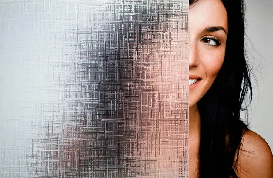 Spun Glass — Lines & stripes decorative window film for Calgary glass