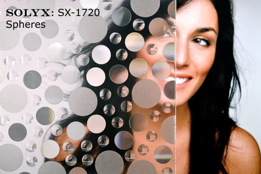 Spheres — Geometric decorative window film for Calgary glass