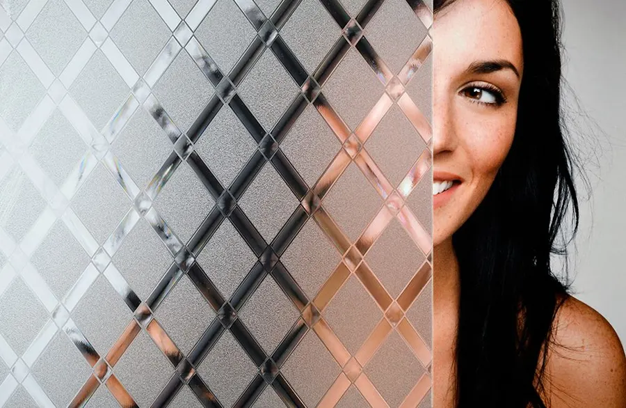 Rhombus — Diamonds decorative window film for Calgary glass
