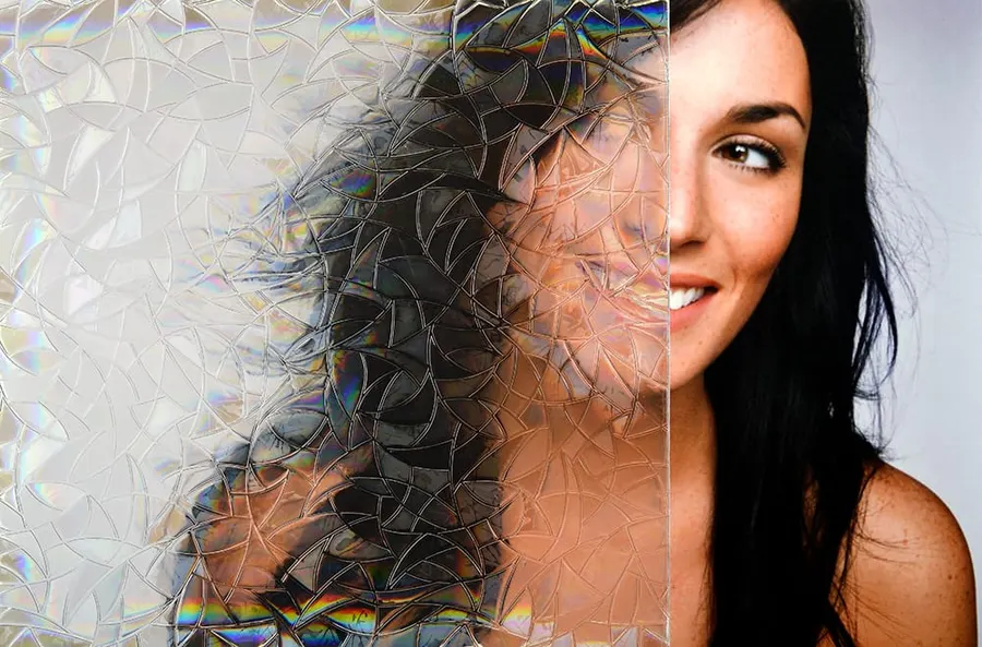 Atlantis Static Cling — Geometric decorative window film for Calgary glass