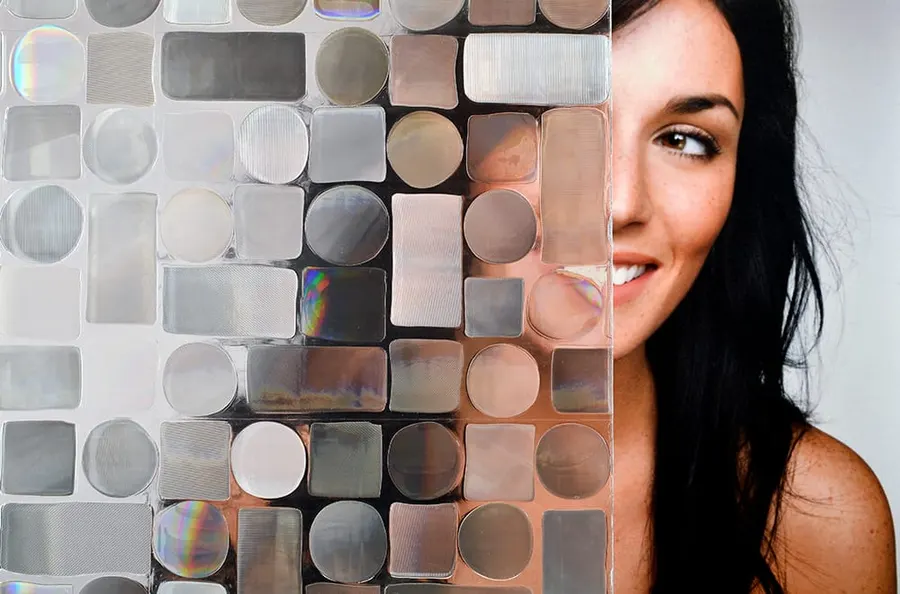Dominos — Geometric decorative window film for Calgary glass