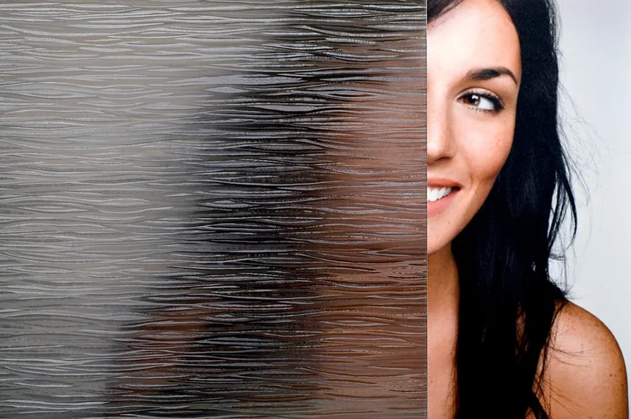 Dark Waters Horizontal — Organic decorative window film for Calgary glass