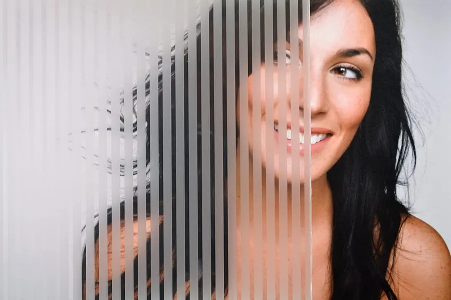 Frosted Stripes — Lines & stripes decorative window film for Calgary glass