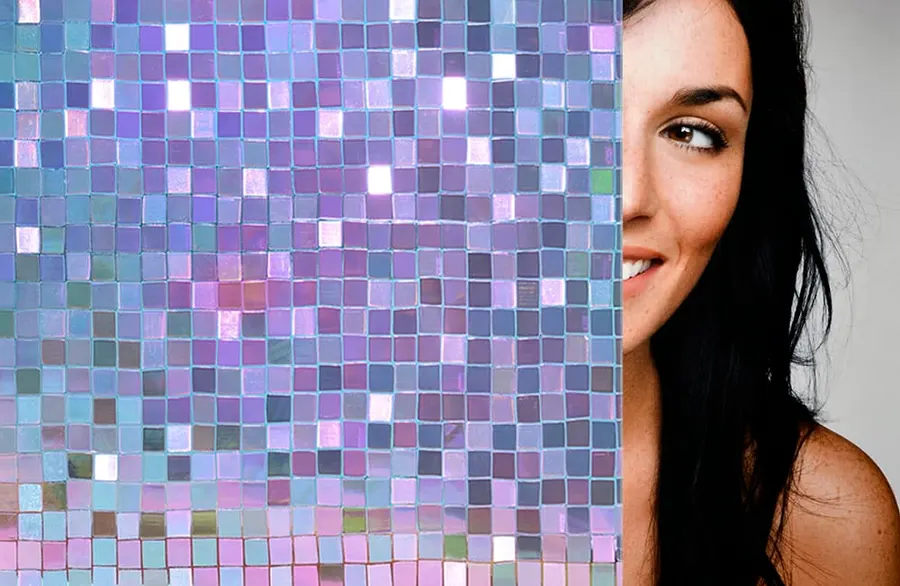 DichroSquares — Dichroic & colour-shift decorative window film for Calgary glass