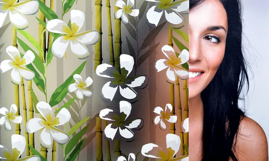 Bamboo Flowers — Nature decorative window film for Calgary glass