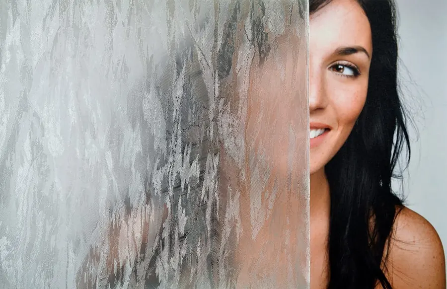 Clear Feathered — Ice glass decorative window film for Calgary glass