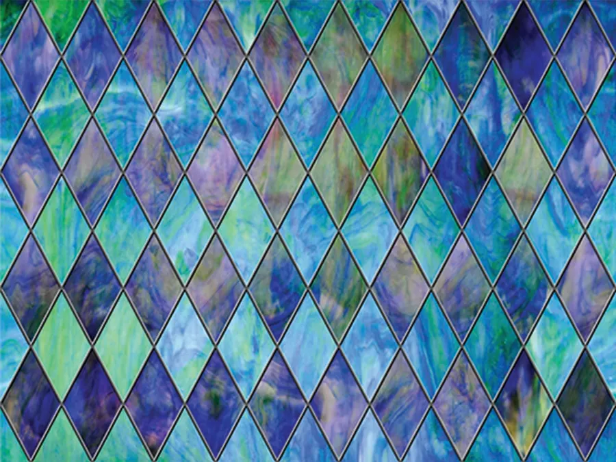 Blue Diamond Stained Glass - Opalescent — More designs decorative window film for Calgary glass