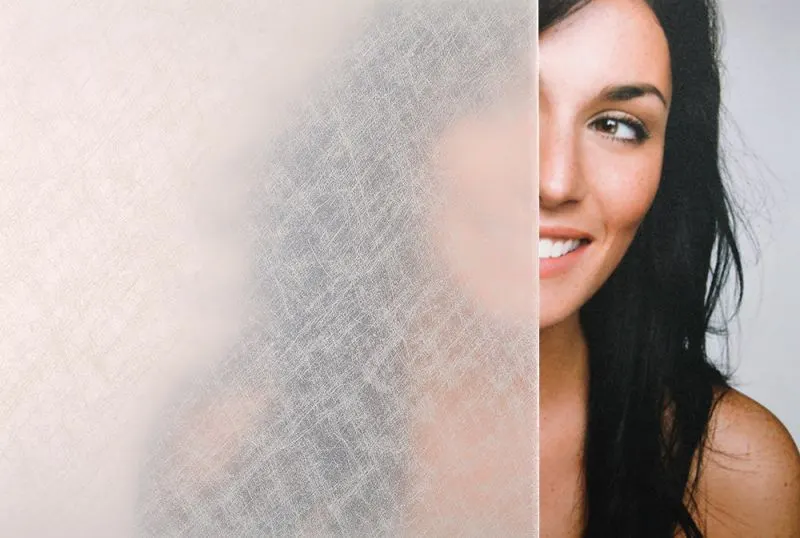 TRANSPARENT FIBERGLASS 60" — Organic decorative window film for Calgary glass