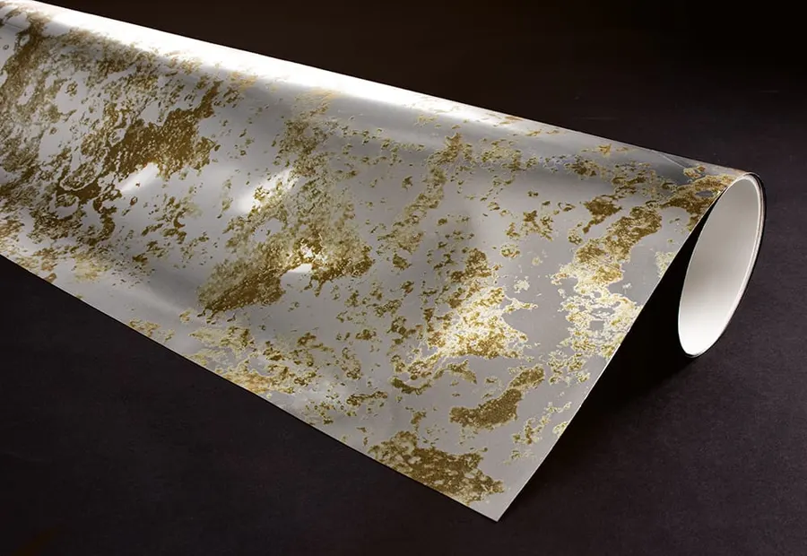 Vintage Gold on Silver Mirror — Marble & stone decorative window film for Calgary glass