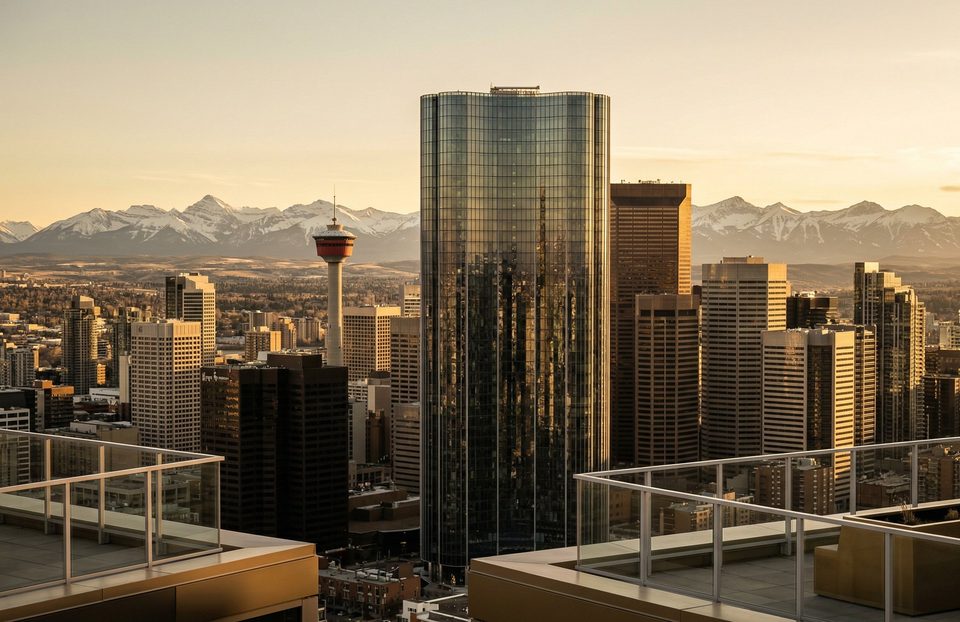 Wall Style Innovations installers above the Calgary skyline