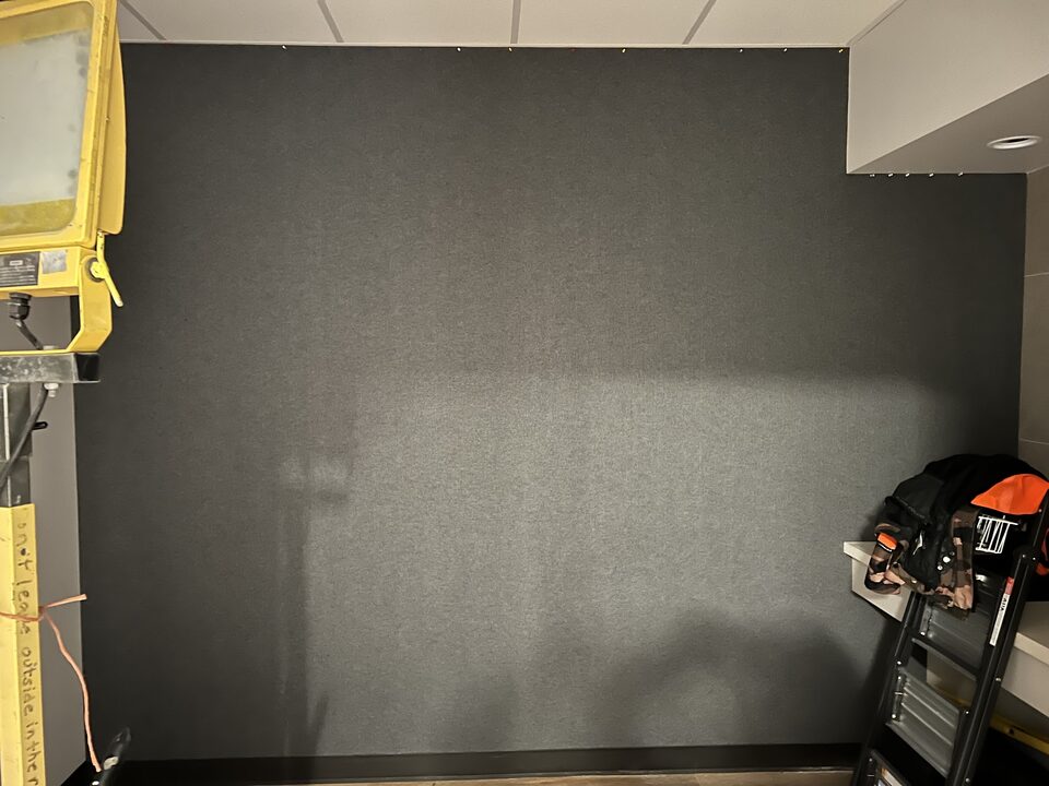 Acoustic wall panels installed in a resting room at the Calgary Municipal Building