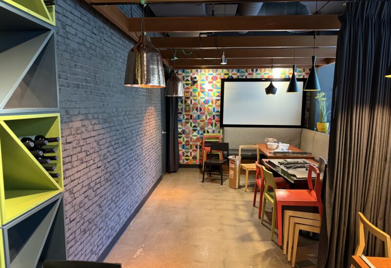 Geometric Accent Wall – Downtown Calgary Restaurant — Downtown Calgary