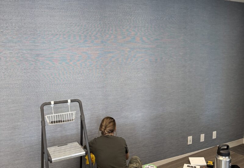 Blue Textured Wallpaper – Beltline Office — Beltline, Calgary